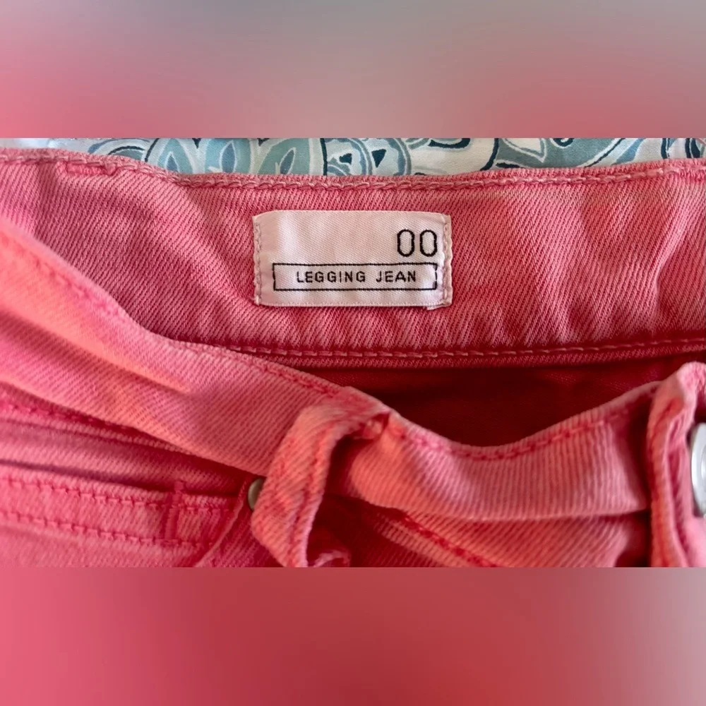 GAP Pink Skinny Jeggings Size 00 Stretch Denim Mid Rise Pants Womens